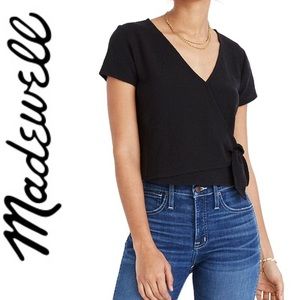 NWT Madewell Texture and Thread tie front wrap top